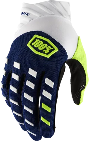 100% Airmatic Gloves - Navy/White - Medium 10000-00016