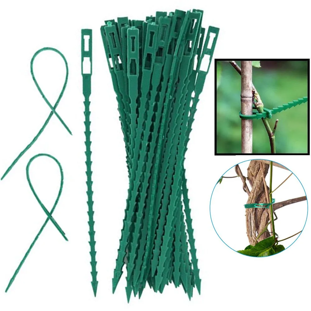 120 Pc Adjustable Garden Flexi Plastic Plant Cable Ties Climbing Tree Support