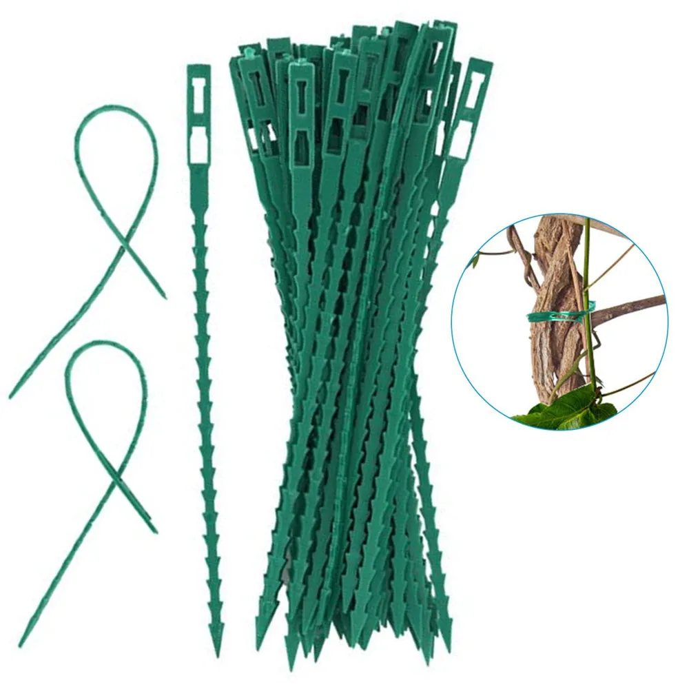 120 Plant Zip Cable Tie Adjustable Plastic Twist Cord Flexible Lock Gardening 7"