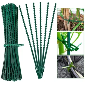 120 Plant Zip Cable Tie Adjustable Plastic Twist Cord Flexible Lock Gardening 7"