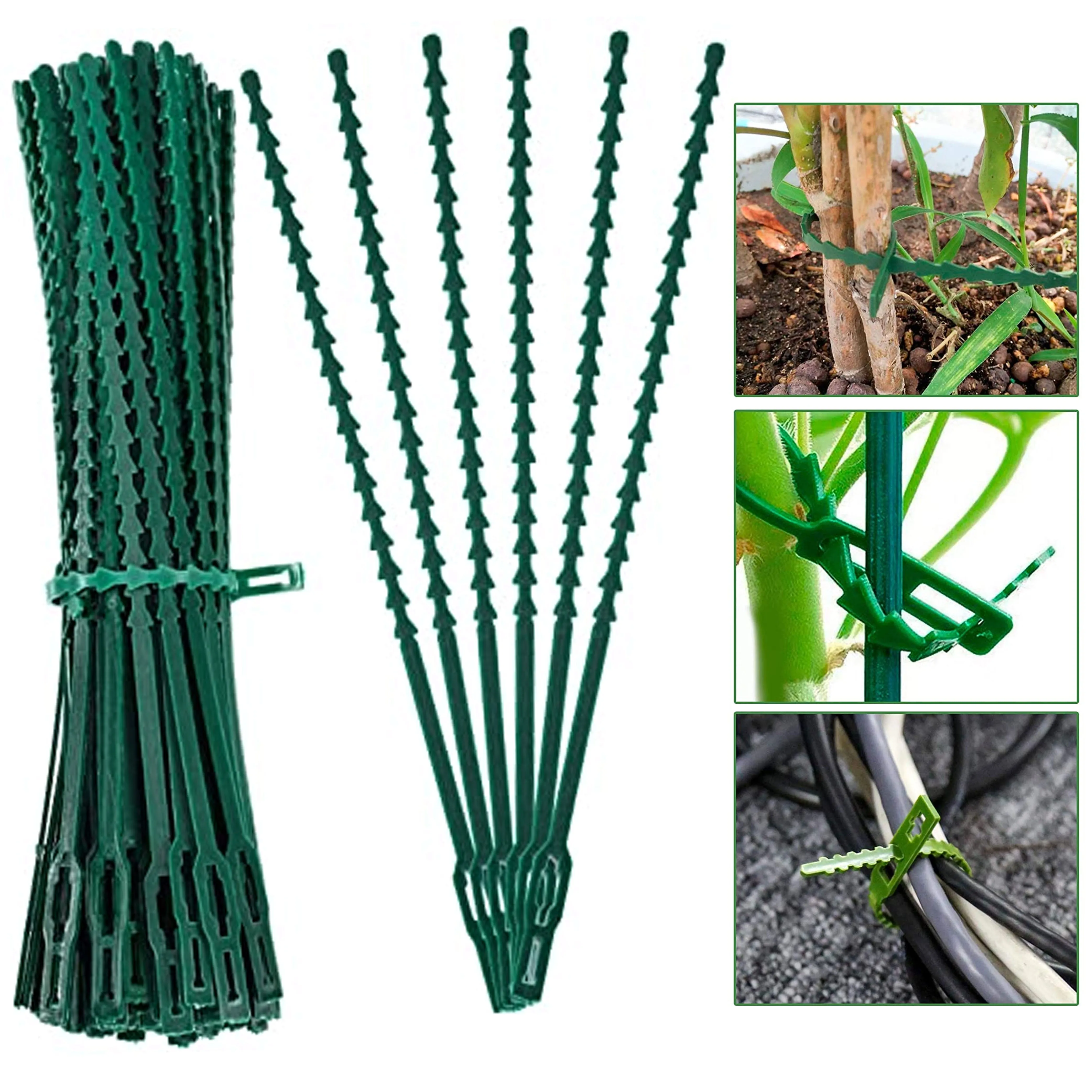 120 Plant Zip Cable Tie Adjustable Plastic Twist Cord Flexible Lock Gardening 7"