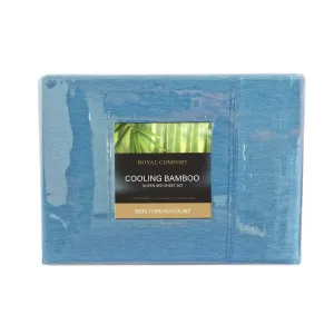 3000 Thread Count Bamboo Cooling Sheet Set | Queen | Denim