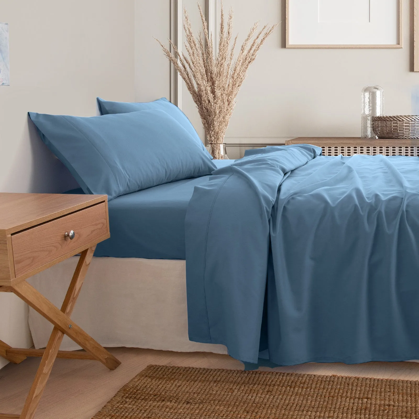 3000 Thread Count Bamboo Cooling Sheet Set | Queen | Denim
