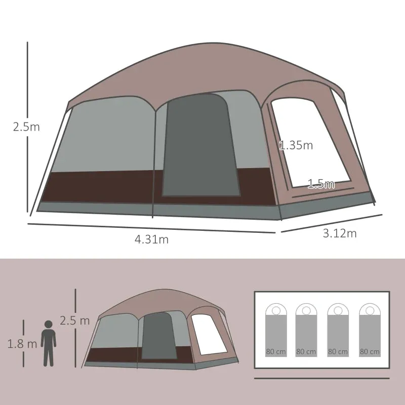 4-Person Blue Camping Tent with Vestibule, UV50  Protection, Water Resistant, Portable Carry Bag