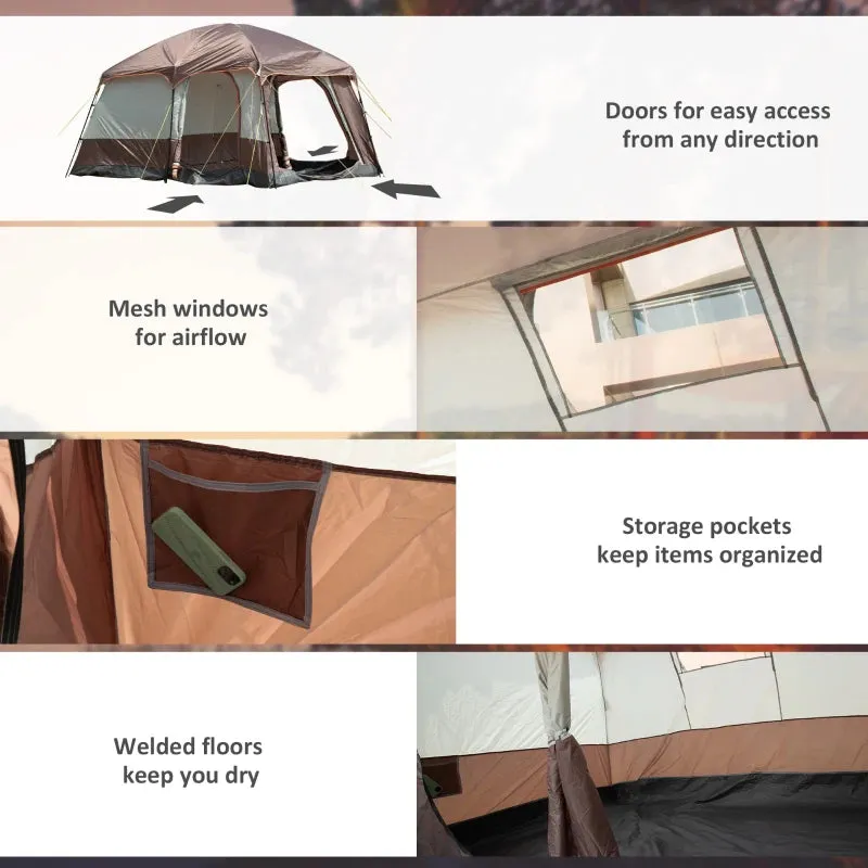 4-Person Blue Camping Tent with Vestibule, UV50  Protection, Water Resistant, Portable Carry Bag