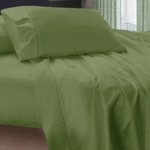 400TC Egyptian Cotton Sheet Set | Aloe Green | Double