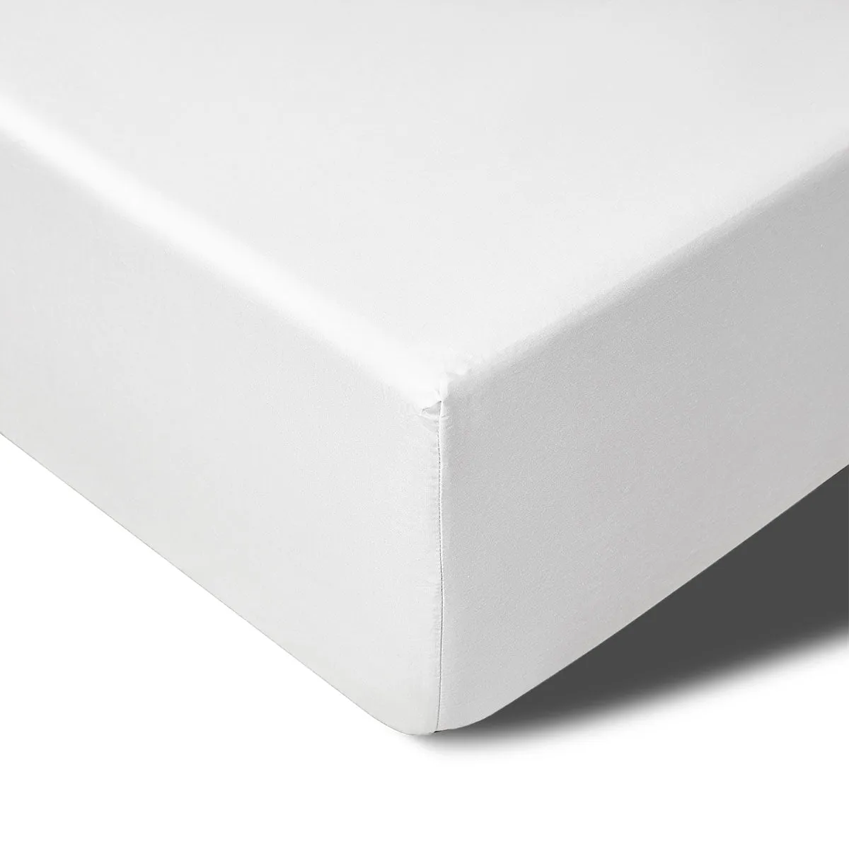 400TC White Bamboo Cotton Mega/Super Fitted Sheet | 50cm Wall | King