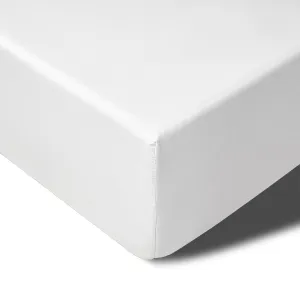 400TC White Bamboo Cotton Mega/Super Fitted Sheet | 50cm Wall | King