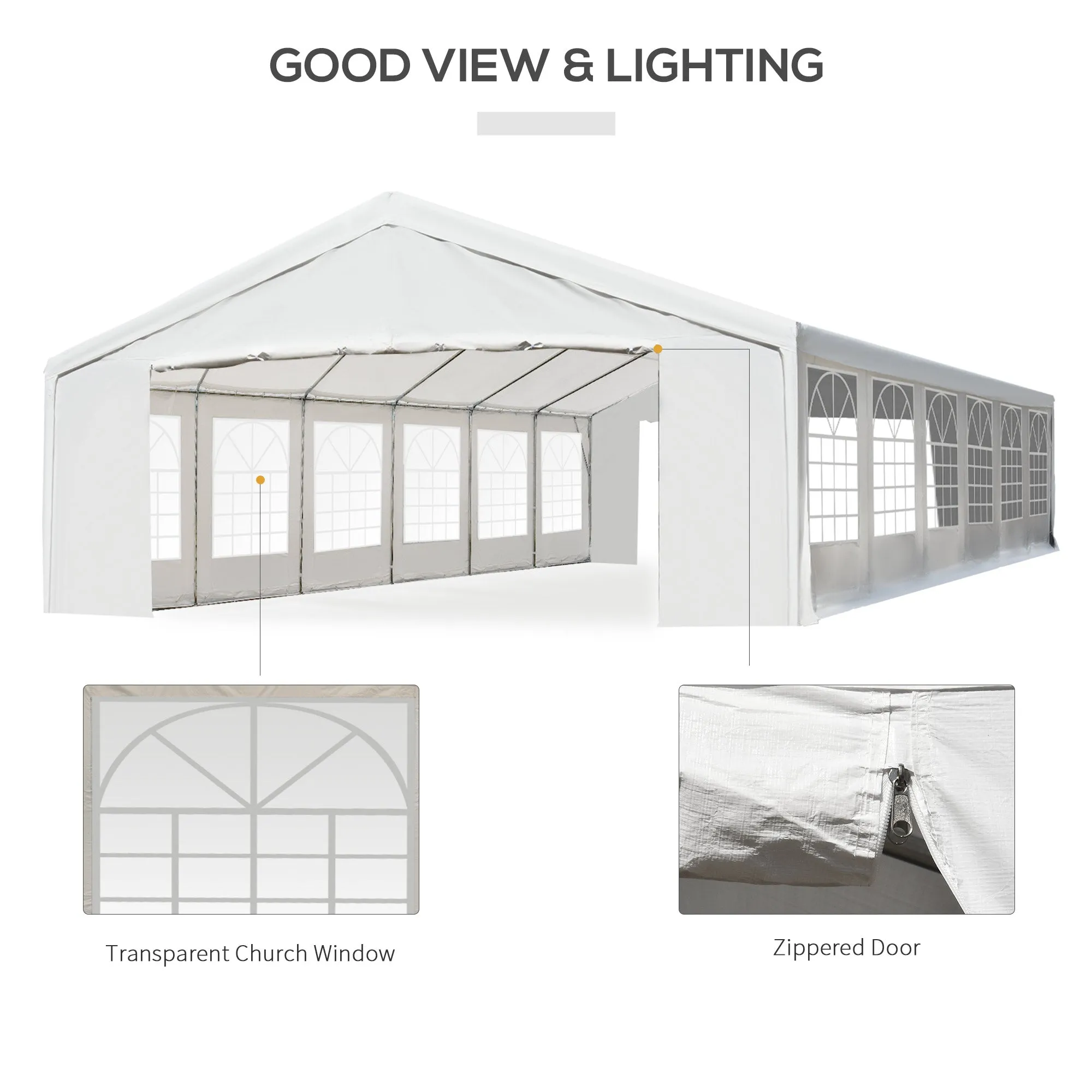 40x20 ft Large Steel Wedding Party Carport Canopy Tent