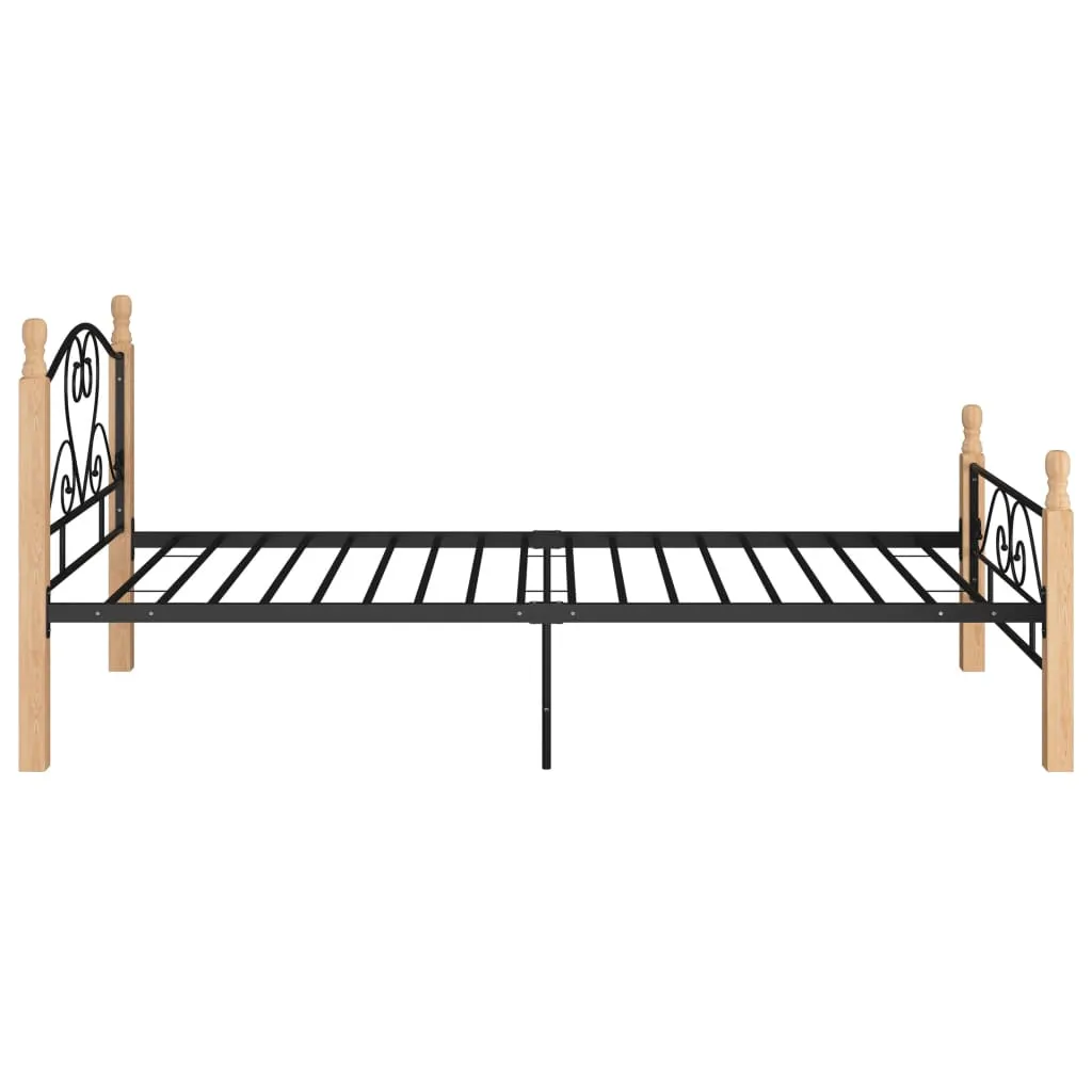 Bed Frame Black Metal 90x200 cm