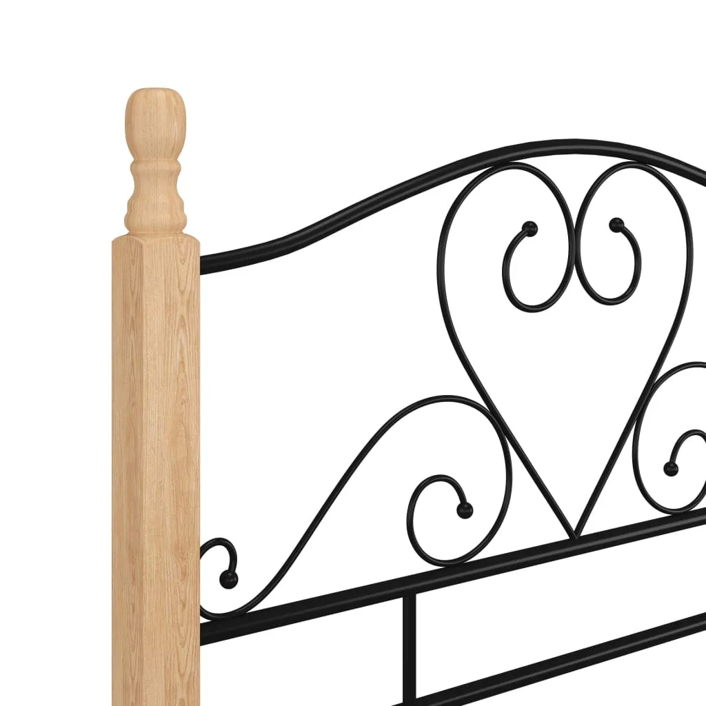 Bed Frame Black Metal 90x200 cm