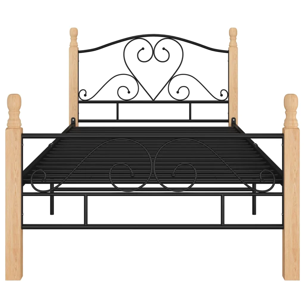 Bed Frame Black Metal 90x200 cm