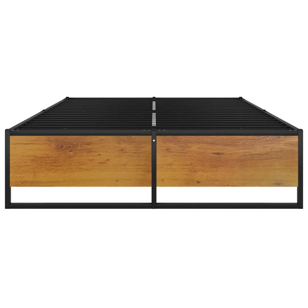 Bed Frame without Mattress Black Metal 120x200 cm