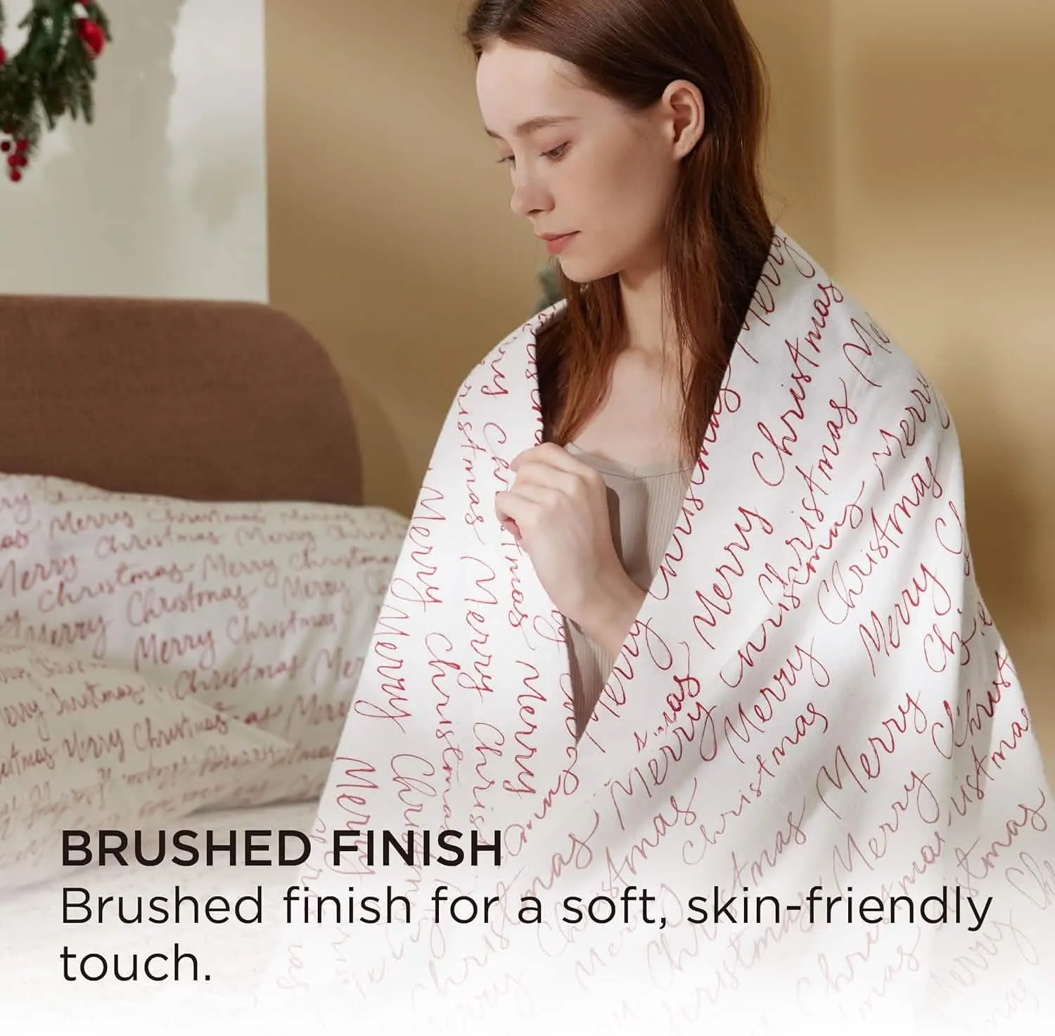 Bedsure 100% Cotton Flannel Sheets Burgundy