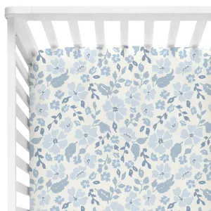 Botanical Blue Crib Sheet