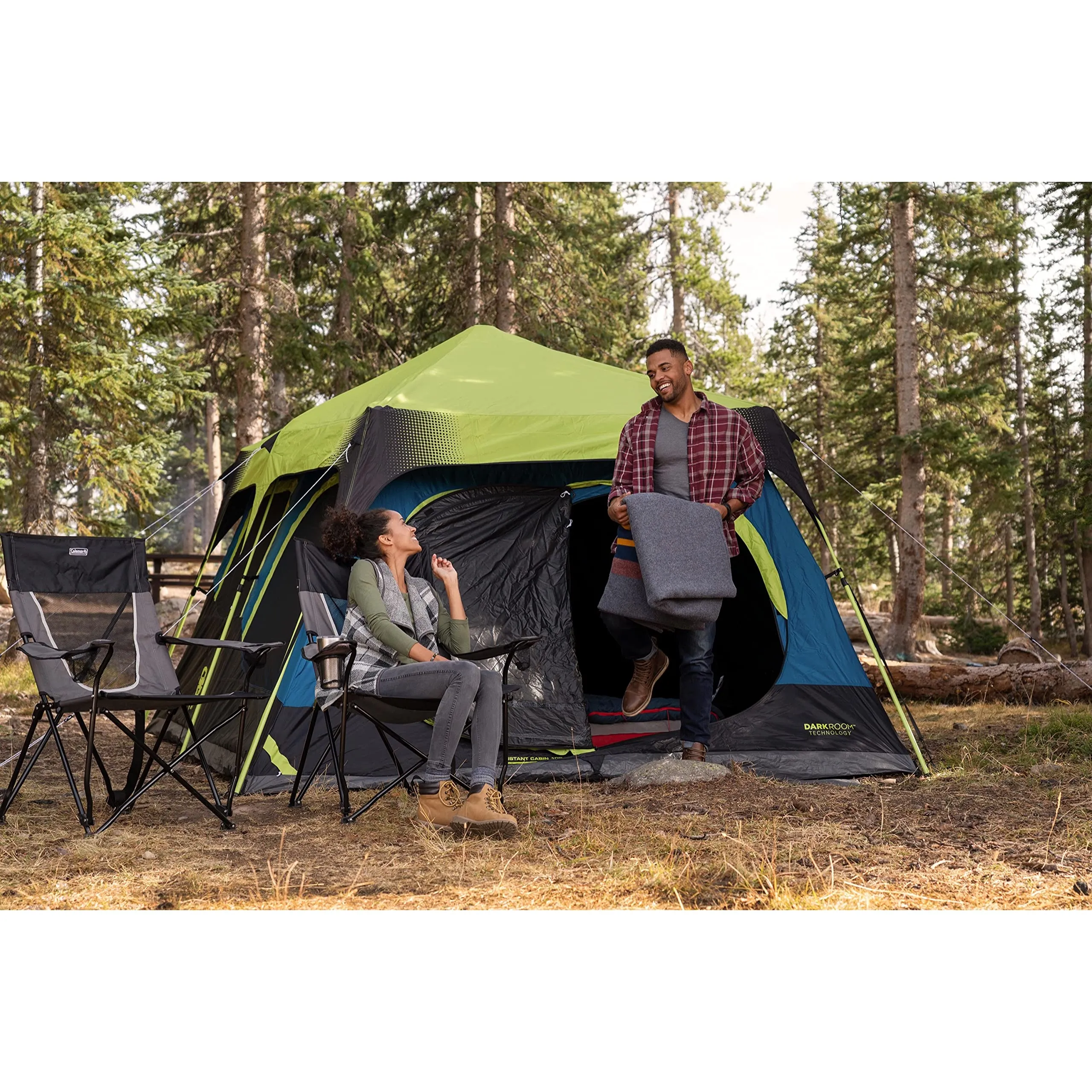 Coleman Camping Tent with Instant Setup, 4/6/8/10 Person Weatherproof Tent with Weathertec Technology, Double-Thick Fabric, and Included Carry Bag, Sets Up in 60 Seconds