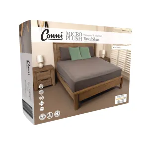 Conni Micro Plush Waterproof Fitted Sheet - Charcoal (1)