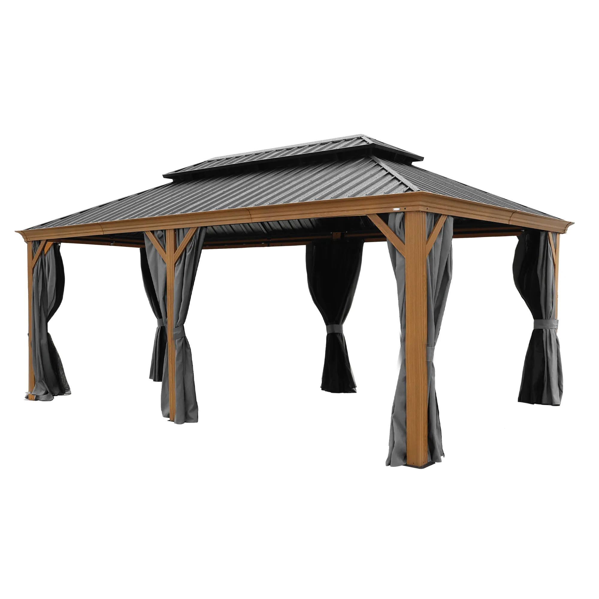 Delta 12X20 ft Patio Gazebo with Netting & Curtains - Black