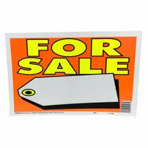 Hy-Ko 9 x 14 inch Plastic For Sale Sign with Tag, Text Box