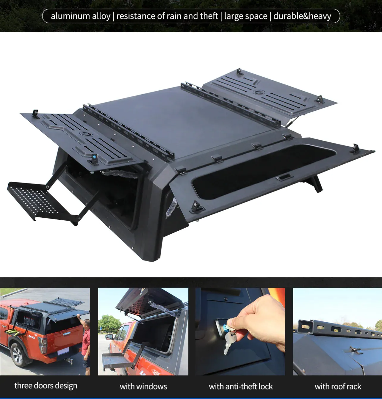 JEEP  Gladiator Heavy Duty Secure & Strong Lock-up ALUMINIUM Canopy