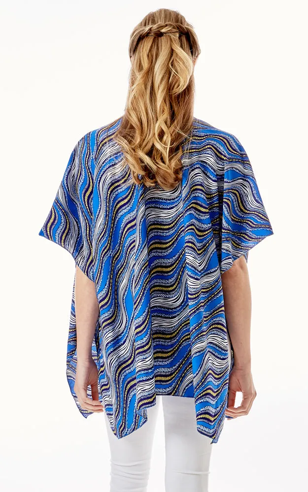 LOF1275 Wavy Stripes Lurex Cover Up Kimono