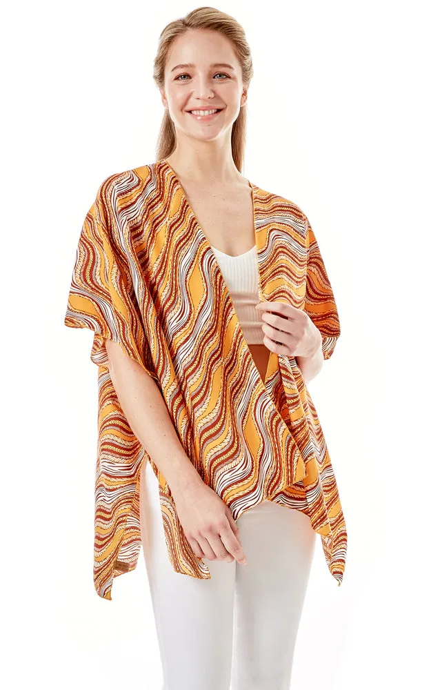 LOF1275 Wavy Stripes Lurex Cover Up Kimono