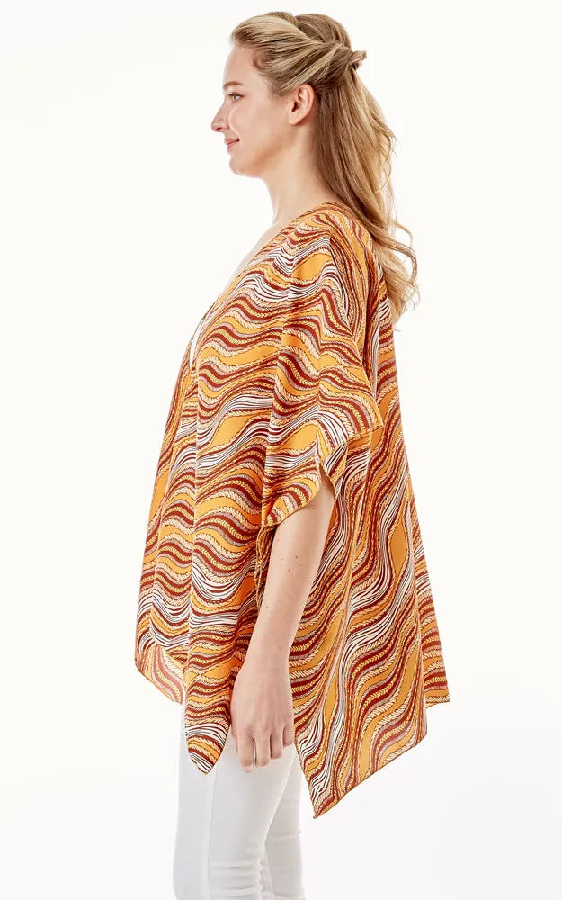 LOF1275 Wavy Stripes Lurex Cover Up Kimono