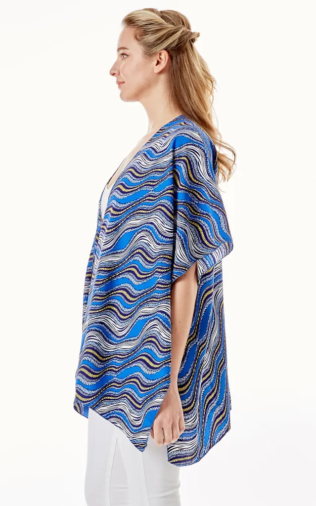 LOF1275 Wavy Stripes Lurex Cover Up Kimono