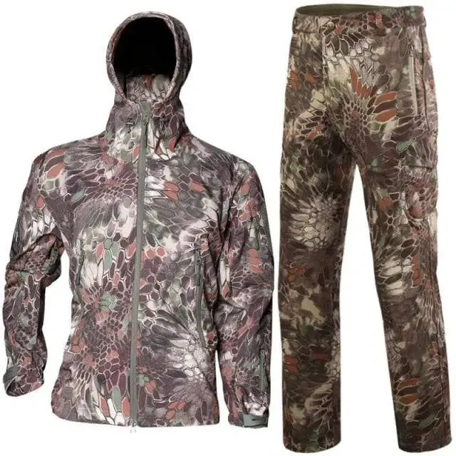 Men Camouflage Jacket Sets Outdoor Shark Skin Soft Shell Windbreaker Waterproof Hunting Clothes Set Military Tactical Clothing