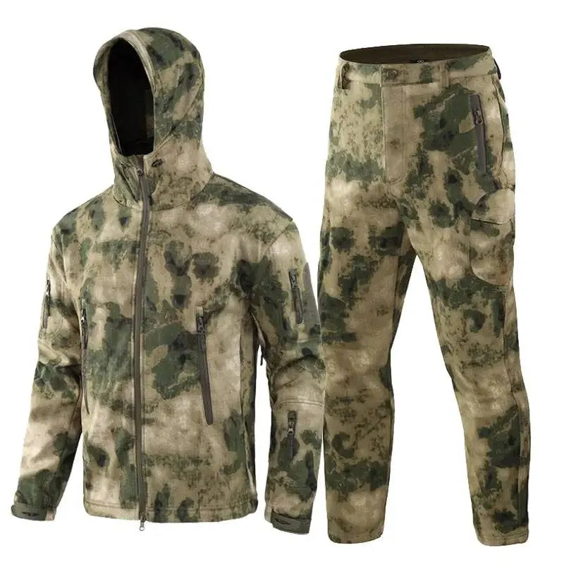 Men Camouflage Jacket Sets Outdoor Shark Skin Soft Shell Windbreaker Waterproof Hunting Clothes Set Military Tactical Clothing