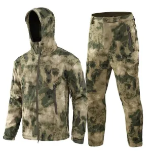Men Camouflage Jacket Sets Outdoor Shark Skin Soft Shell Windbreaker Waterproof Hunting Clothes Set Military Tactical Clothing