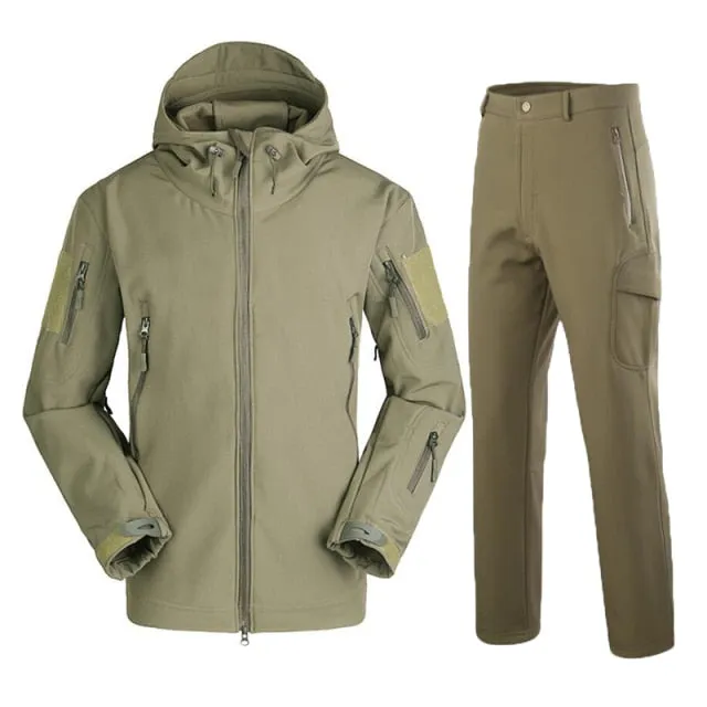 Men Camouflage Jacket Sets Outdoor Shark Skin Soft Shell Windbreaker Waterproof Hunting Clothes Set Military Tactical Clothing