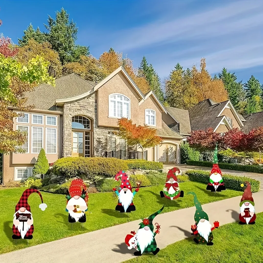Merry Christmas Garden Stake Set Santa Claus Yard Decorations