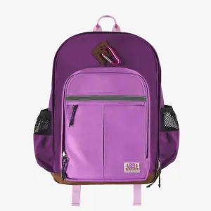 PURPLE COLOR-BLOCK SCHOOL BAG -16L, CHILD
