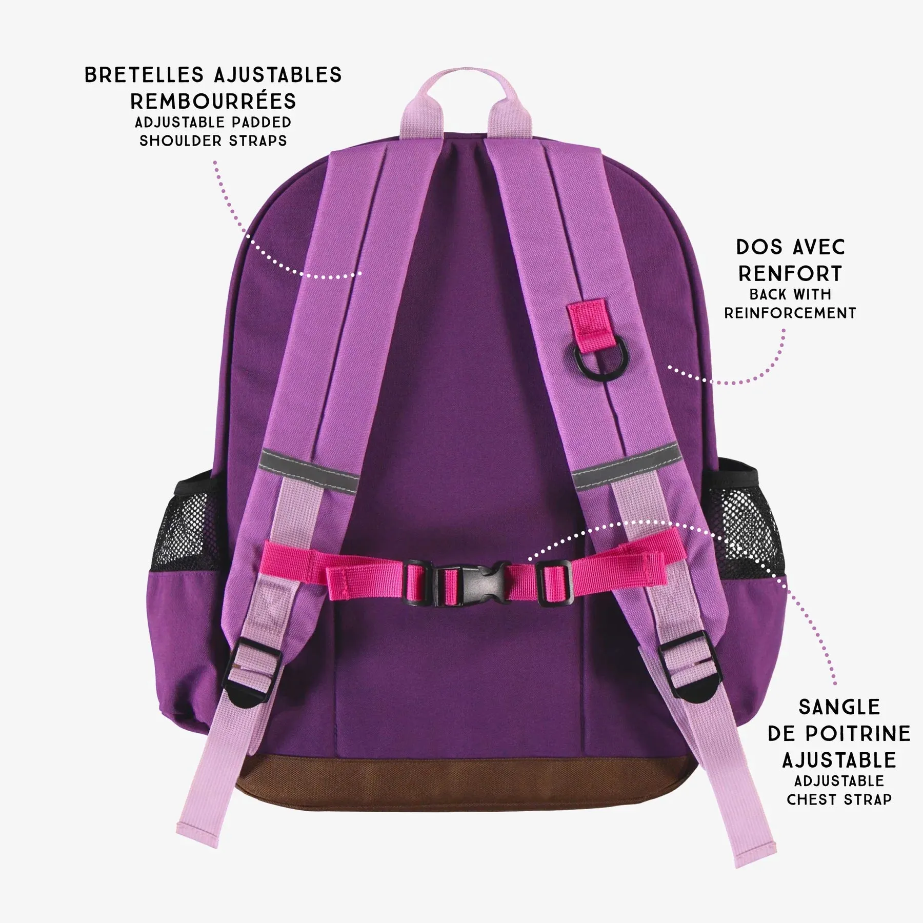 PURPLE COLOR-BLOCK SCHOOL BAG -16L, CHILD