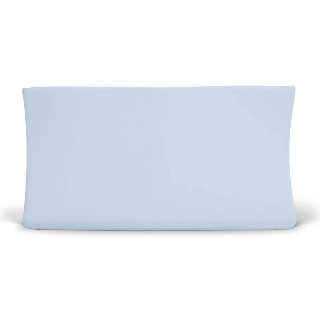 Solid Baby Blue Bamboo Changing Pad Cover