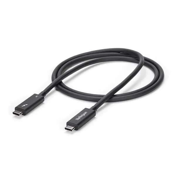 Startech.Com Active 40Gbps Thunderbolt 3 Cable - 3.3Ft/1M - Black - 5K 60Hz/4K 60Hz - Certified Tb3 Charger Cord W/ 100W