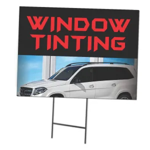 Window Tinting | Double Sided Sign with Metal Ground Stakes; 24"w x 18"h