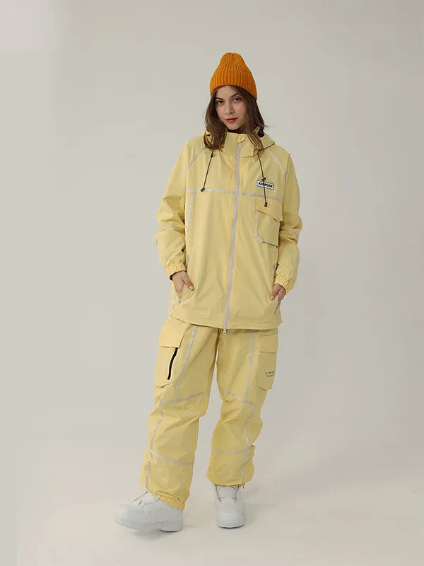 Women's Air Pose Mountain Breaker Stripe Cargo Snow Jacket & Pants