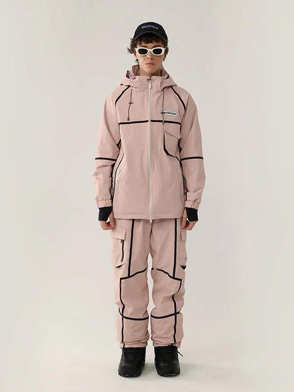 Women's Air Pose Mountain Breaker Stripe Cargo Snow Jacket & Pants