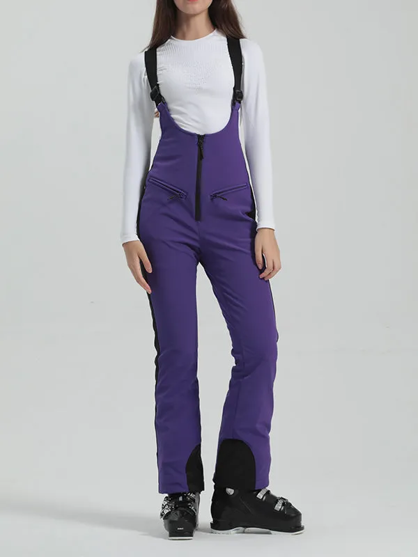 Women's Gsou Snow Elegant Flare Ski Bibs Pants