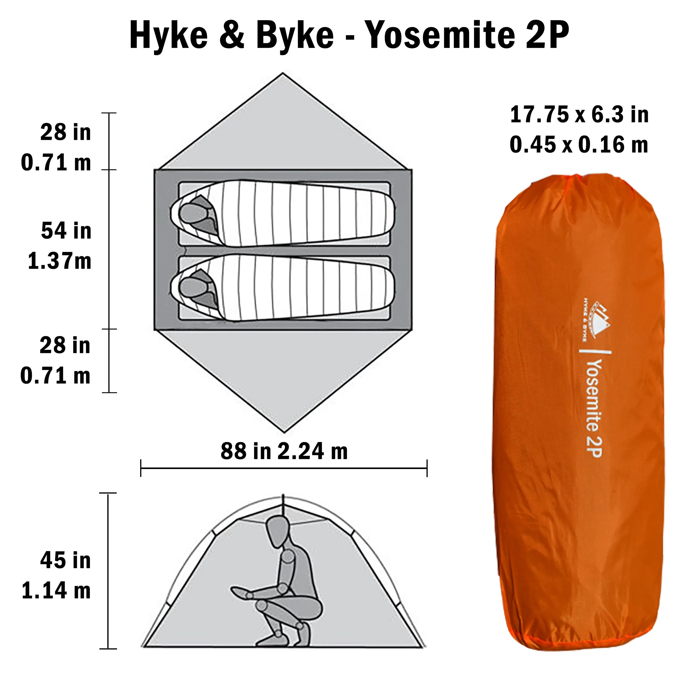 Yosemite 2 Person Backpacking Tent with Footprint