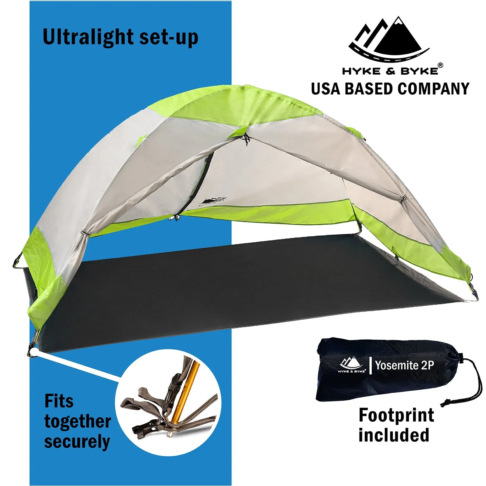 Yosemite 2 Person Backpacking Tent with Footprint