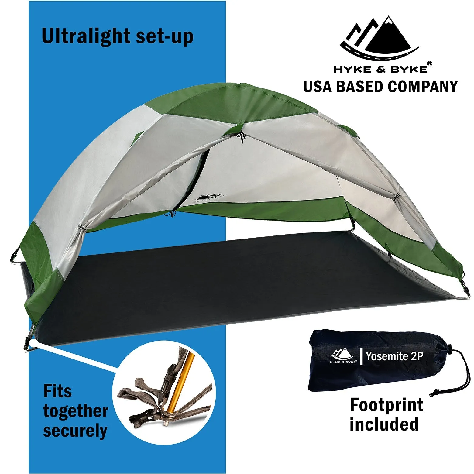 Yosemite 2 Person Backpacking Tent with Footprint