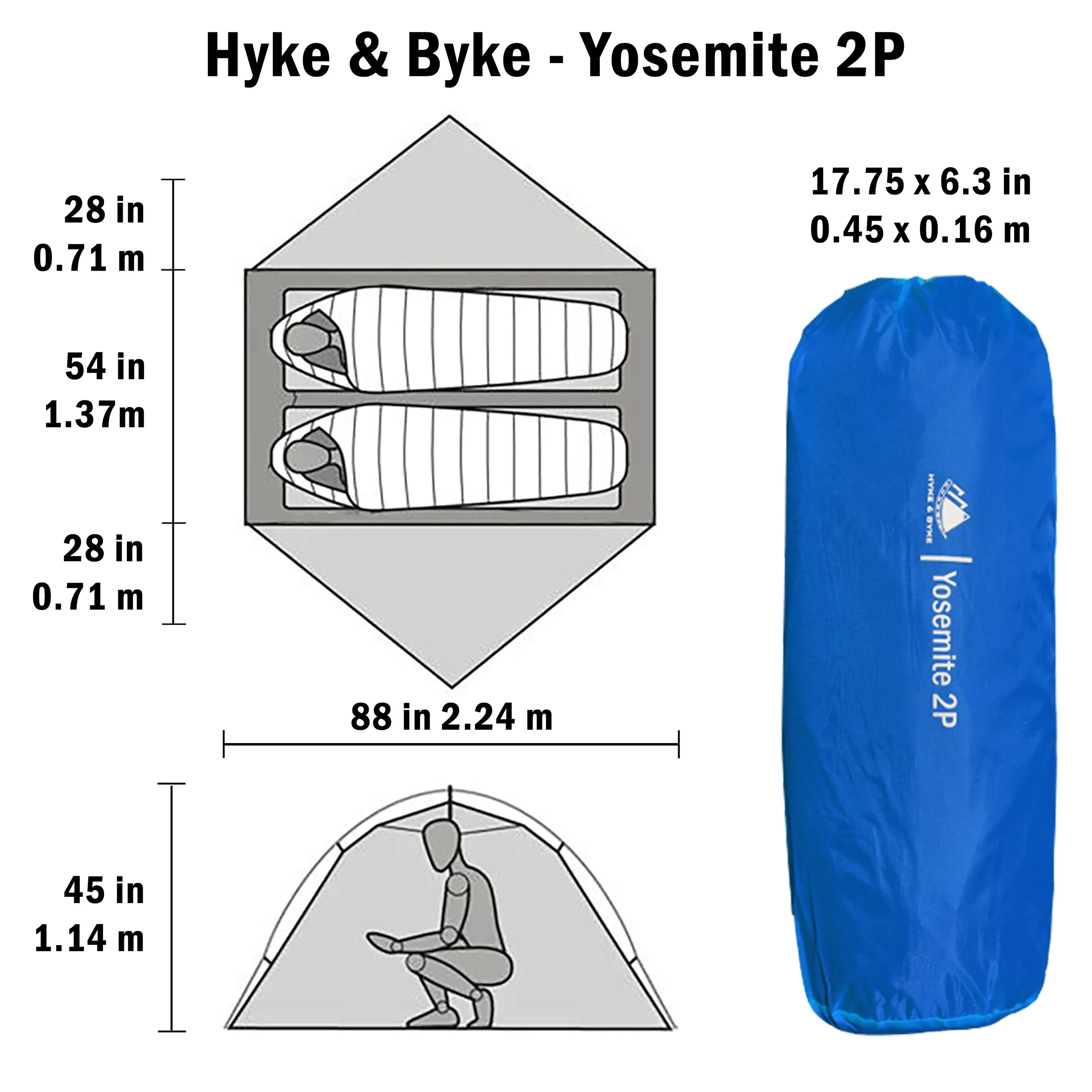 Yosemite 2 Person Backpacking Tent with Footprint