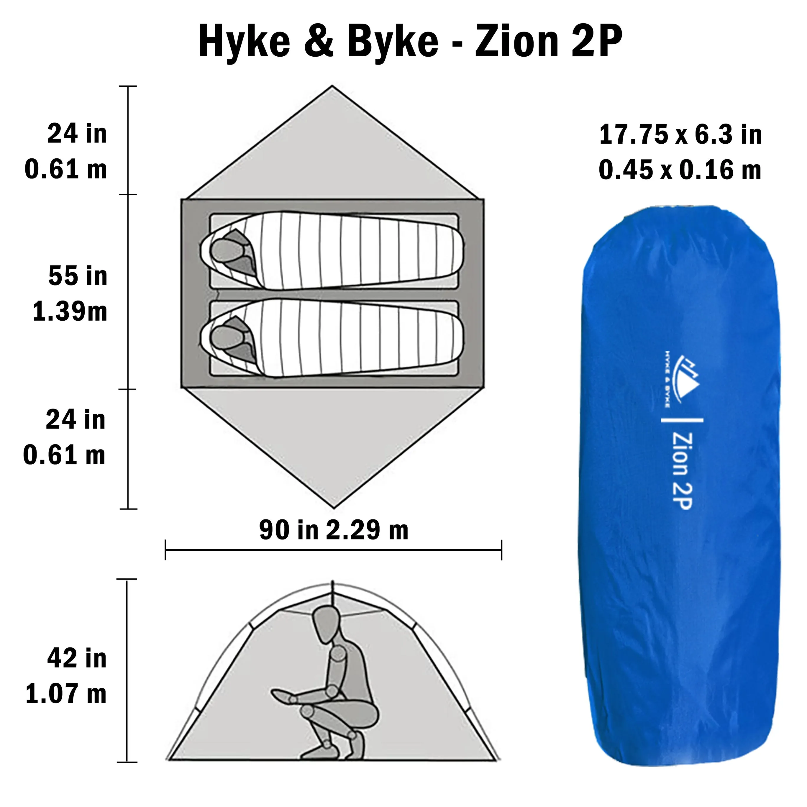 Zion 2 Person Backpacking Tent with Footprint