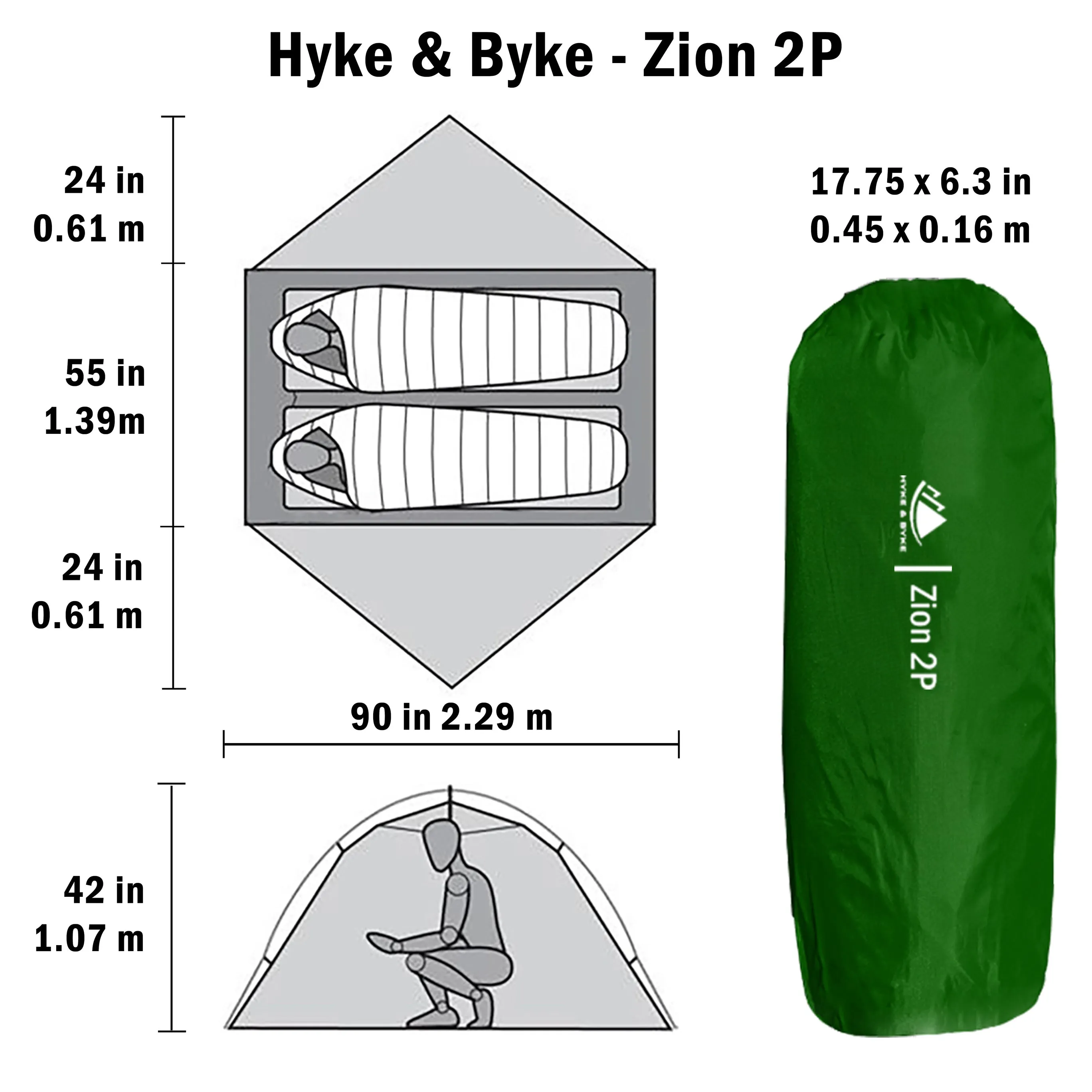 Zion 2 Person Backpacking Tent with Footprint