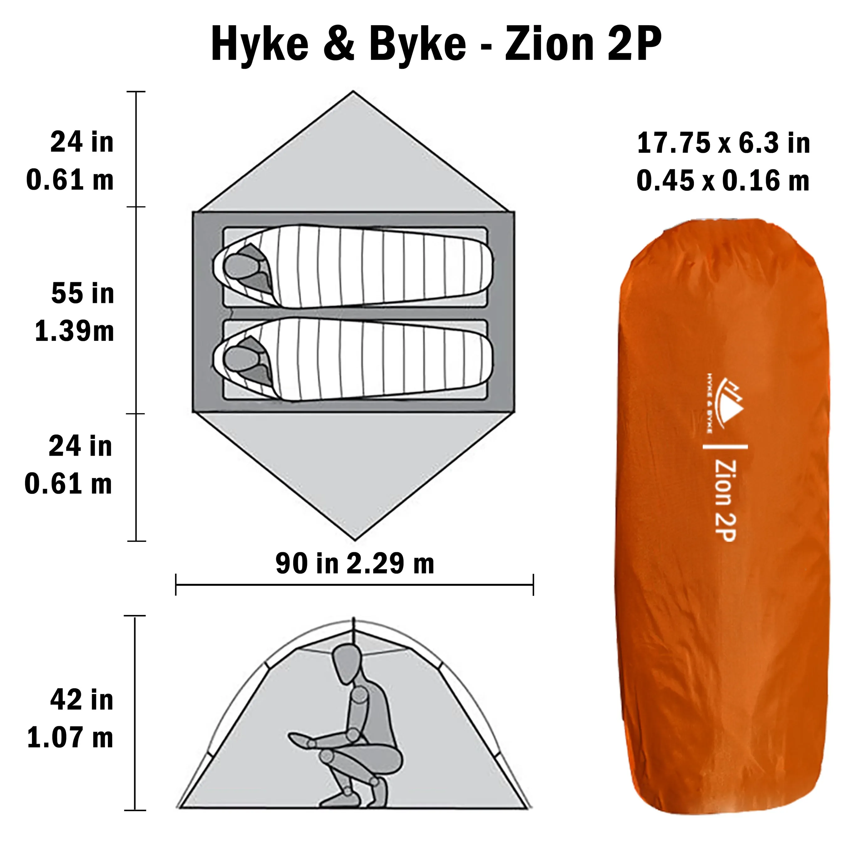 Zion 2 Person Backpacking Tent with Footprint