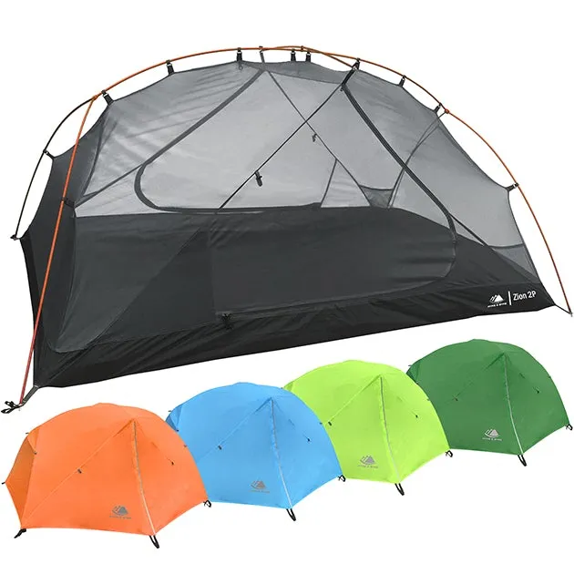 Zion 2 Person Backpacking Tent with Footprint